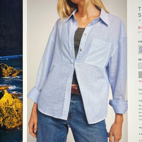 Current/Elliott Tops - Current/Elliott Luxury Striped Blue Button-Up Shirt